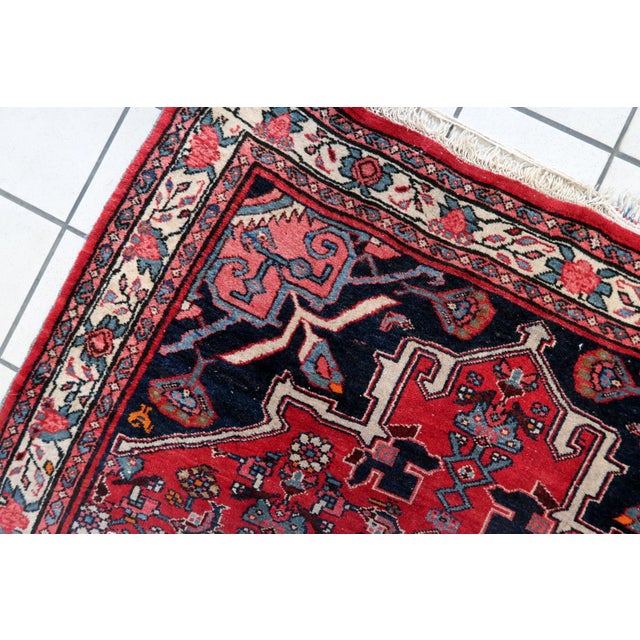 Handmade Vintage Persian Bidjar Rug 3.6' X 5.7' (112cm X 176cm), 1960s For Sale - Image 10 of 11