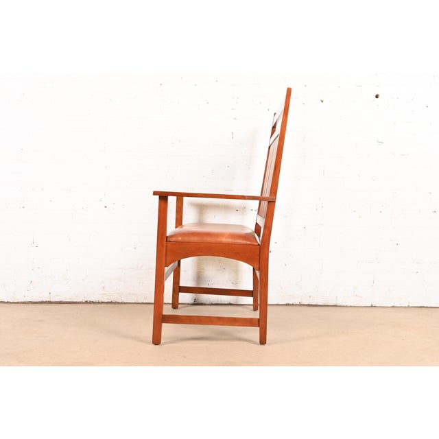 Stickley Harvey Ellis Collection Inlaid Cherry Wood Bench or Settee For Sale - Image 10 of 14