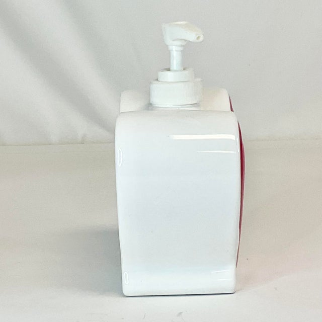 Hot Pink 1990s Vintage Boho Chic Valentines Heart Soap or Lotion Dispenser For Sale - Image 8 of 8