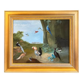 Oil Painting of Exotic Birds and Fowl by Satori Gregorakis For Sale