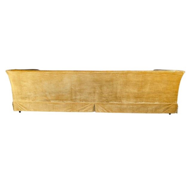 Mid-Century Modern Exceptional 1970s Vintage Flexsteel Sofa - Original Harvest Gold Velvet For Sale - Image 3 of 16