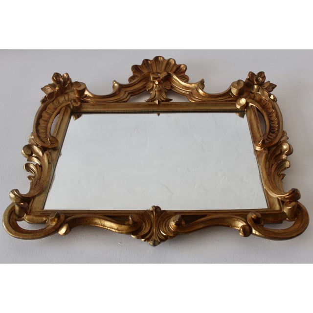 Plastic Italian Rococo Style Gilt Molded Wall Mirror For Sale - Image 7 of 15