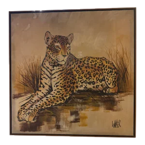 J. Walker Mid Century Leopard Painting