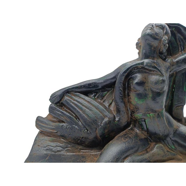 1970s Patinated Terracotta Sculpture of Leda and the Swan by P. Roche, 1970s For Sale - Image 5 of 11