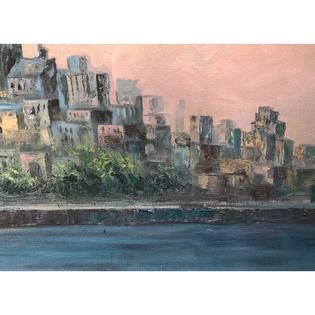 Mid Century Cityscape Painting New Work City Signed Large Wall Art For Sale In New York - Image 6 of 8