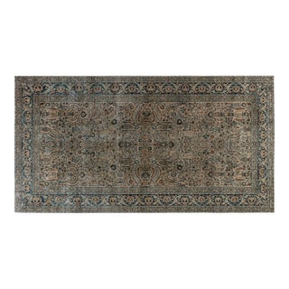 Antique Khorassan Botanic Design Handmade Wool Rug For Sale