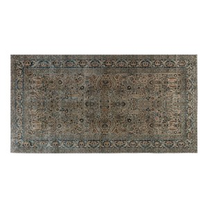 Antique Khorassan Botanic Design Handmade Wool Rug