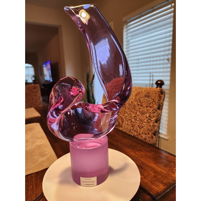 Amethyst 1950s Signed Andrea Tagliapietra for Barovier | 13" Alexandrite Murano Masterpiece | Museum Grade For Sale - Image 8 of 8
