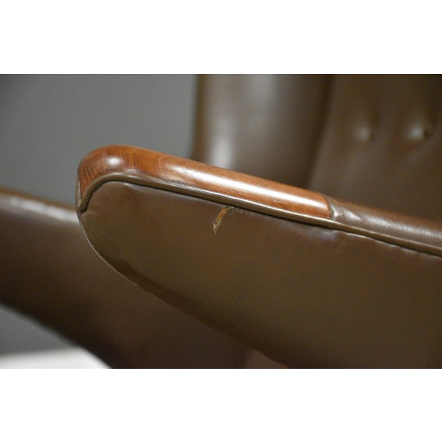 Hans J. Wegner Original Papa Bear Chair and Ottoman For Sale - Image 9 of 11