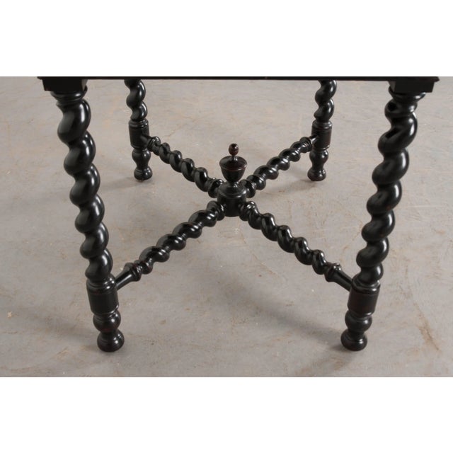 19th Century Italian Ebonized Table With Scagliola Top For Sale - Image 4 of 11