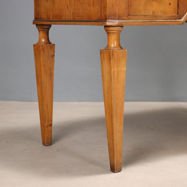 Antique Writing Desk in Walnut with Leather Insert and 3 Drawers, 19th Century For Sale - Image 10 of 13