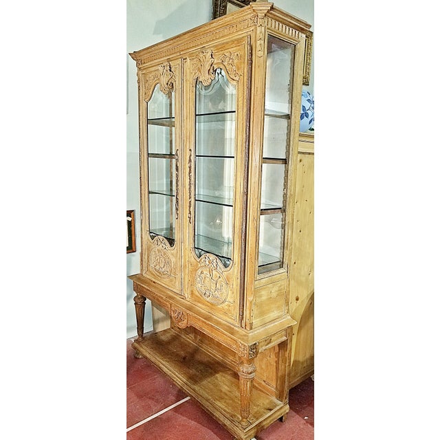 French Country 18th C. French Country Louis XVI Vitrine Biblioteque For Sale - Image 3 of 15