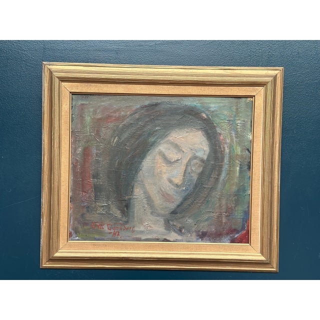 Eric Seth Lundberg, Portrait, 1942, Oil Painting on Panel, Framed For Sale - Image 16 of 18