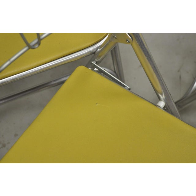Vintage Mid Century Modern Aluminum Folding Dining Chairs by Airlite - Set of 4 For Sale - Image 11 of 18