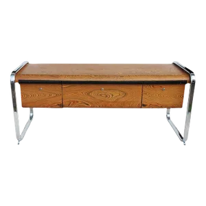 1970s Peter Protzmann Zebrawood and Chrome Credenza for Herman Miller