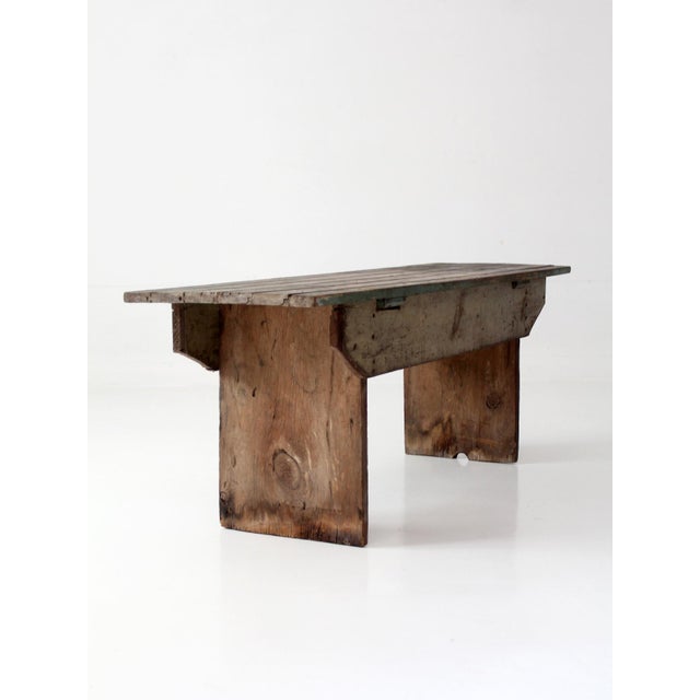 Antique Primitive Farmhouse Bench For Sale - Image 16 of 18