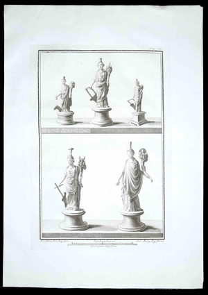 Unknown, Ancient Roman Statues, Etching, 1700s
