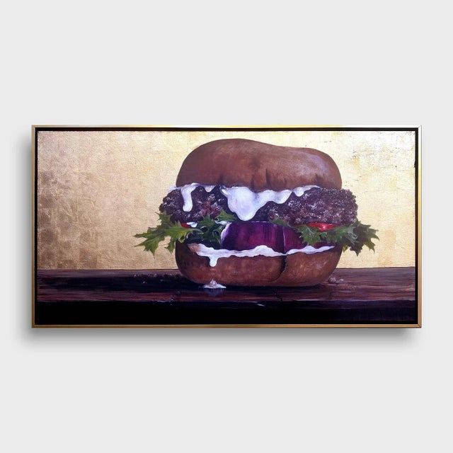 Realism Duke Windsor Realist Still Life Painting, "The Ideal Burger" For Sale - Image 3 of 5