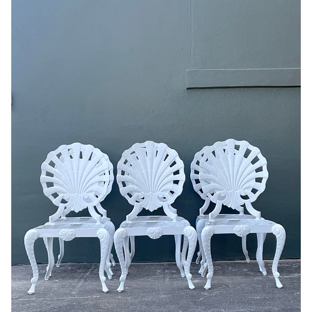 Metal Vintage Regency Cast Aluminum Grotto Chairs - Set of 6 For Sale - Image 7 of 10
