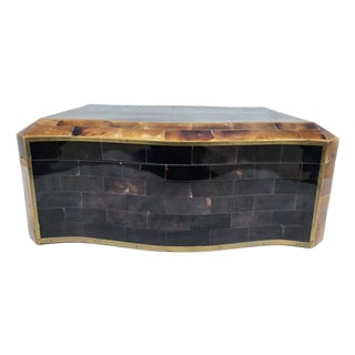 Maitland Smith Black and Brown Trinket Box For Sale