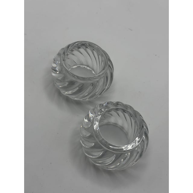 Pair of Baccarat Crystal Napkin Rings For Sale - Image 9 of 12