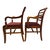 Burgundy Pair of Mid-Century American Colonial Revival Hardwood Captain’s Dining Armchairs, Circa 1940–1960 For Sale - Image 8 of 10