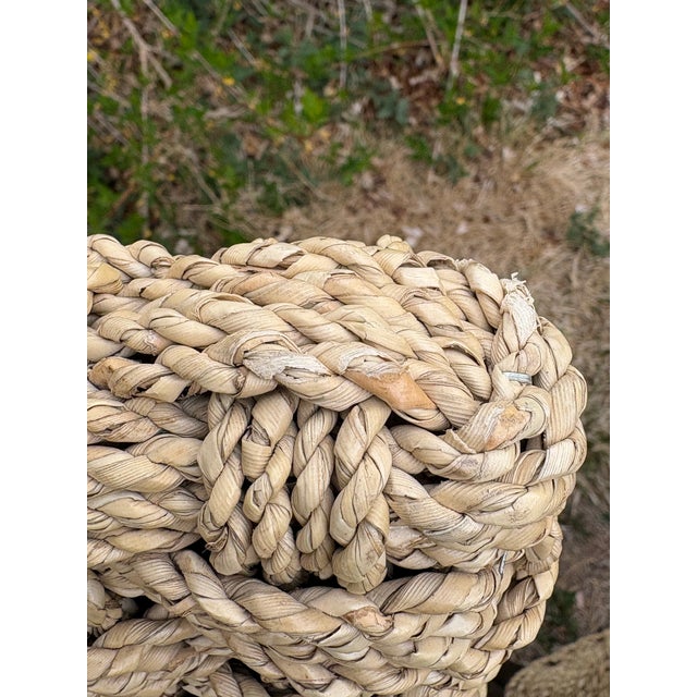 Pair of Handwoven Seagrass Dining Chairs | Organic Modern Coastal Style For Sale In Denver - Image 6 of 11
