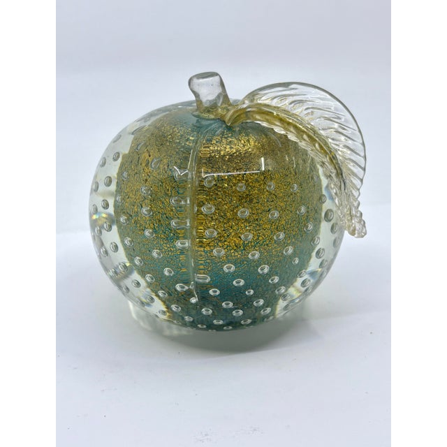 Mid 20th Century Mid-Century Alfredo Barbini Murano Glass Apple Celadon Green/ Book End For Sale - Image 5 of 9