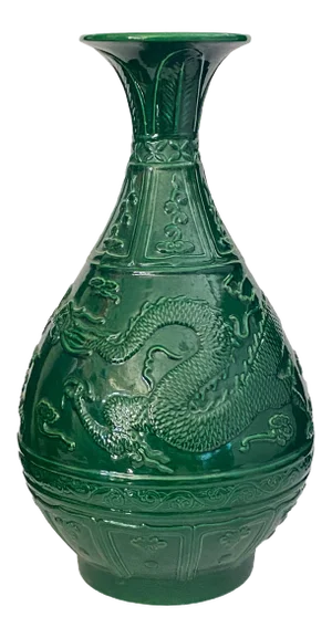 Chinoiserie Large Onion Shape Vase