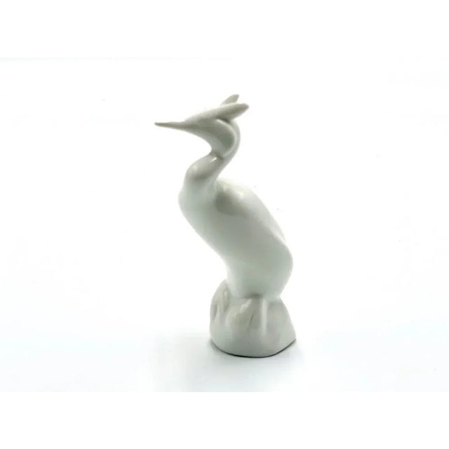 Porcelain Heron Figurine from Royal Dux, 1960s For Sale - Image 6 of 7