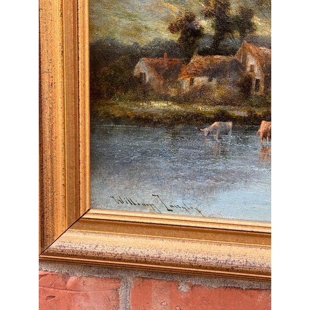 Antique English Oil on Canvas Signed, William Langley For Sale In Nashville - Image 6 of 8