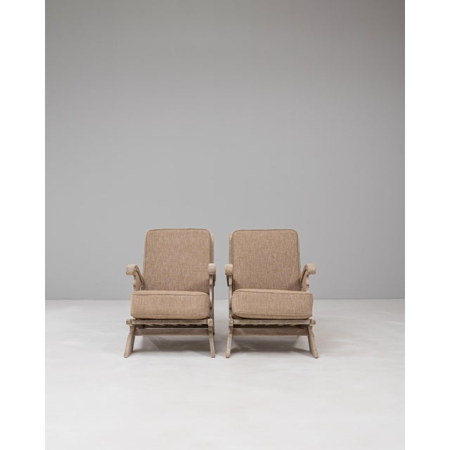 20th Century French Oak Armchairs With Upholstered Seats And Backs - A Pair For Sale - Image 4 of 18