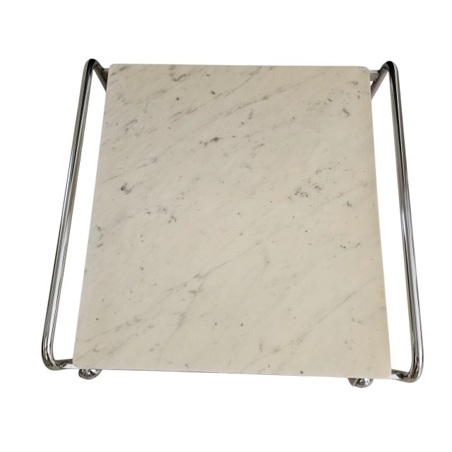 1980s 1980s Bruno Mathsson for Dux "Karin" Chrome and Marble Coffee Table For Sale - Image 5 of 9