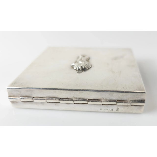 Mid 20th Century Mid Century American Sterling SIlver Makeup Compact With Seahorse For Sale - Image 5 of 8