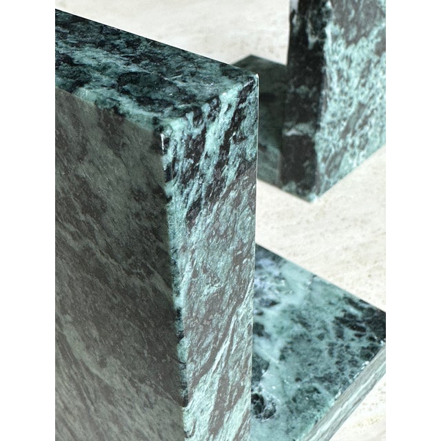 Stone Vintage Green Marble Bookends - Pair For Sale - Image 7 of 7