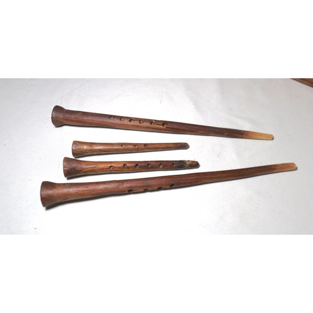 1940s Obscure Folk Art Hand Carved Wood Figural Man Trumpet Sculpture Statue For Sale - Image 12 of 12