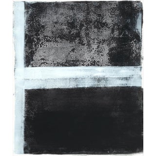 Tux-01 17*24 Original Abstract Reproduction Monoprint Painting by Carrie Bergey - Black White For Sale