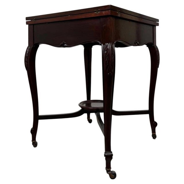 20th Century English Mahogany Envelope Card Table, 1890s For Sale - Image 9 of 13