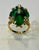 7.5 Carat Natural 4 Oval Cut Emerald & Diamond Flower Ring 18 Karat Yellow Gold, Size 3.75 For Sale - Image 13 of 18