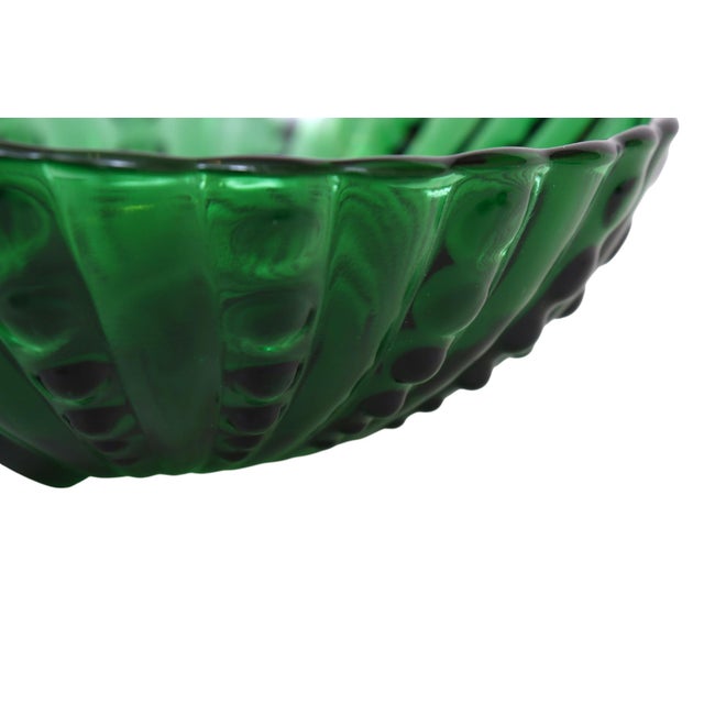 Glass 1940’s Anchor Hocking Emerald Green “Inspiration” Glass Bowls Set, 11pcs For Sale - Image 7 of 9