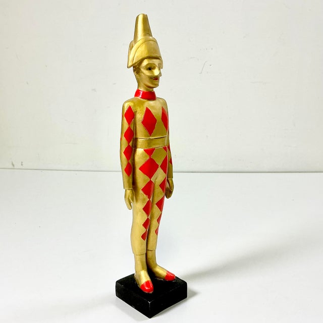 1980s Vintage Boho Chic Hollywood Regency Harlequin Mannequin Jester Figurine For Sale - Image 10 of 10