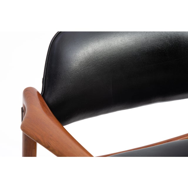 Ib Kofod Larsen Selig Denmark Danish Teak Armchair Floating Seat Restored For Sale - Image 10 of 12