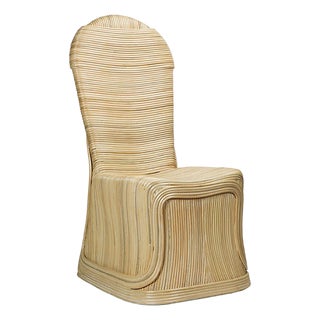 Matthew Izzo Home Parabola Armless Rattan Dining Chair For Sale