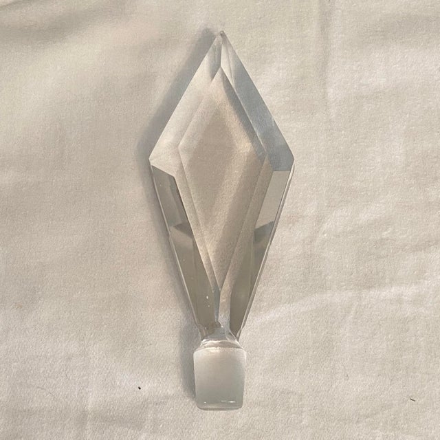 Antique Art Deco Clear Czech Glass Perfume Bottle With Stopper For Sale - Image 10 of 11