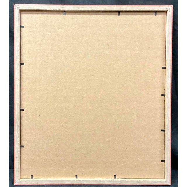 Ornamental & Decorative Materials Chinese Ancestor Painting on Pith Paper, Faux Bamboo Frame For Sale - Image 7 of 8