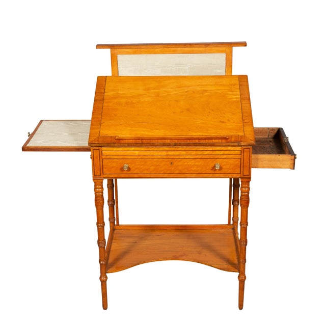Traditional George III Satinwood And Tulipwood Work Table For Sale - Image 3 of 12