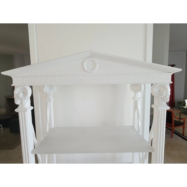 White Neoclassical-Style Etagere For Sale - Image 8 of 12