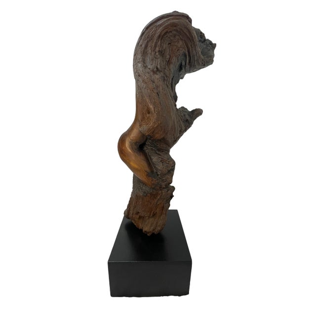 1980s 1980s Monumental Signed Wood Sculpture by Sig De Tonancour, 1984 | Organic Modern Figurative Form For Sale - Image 5 of 13