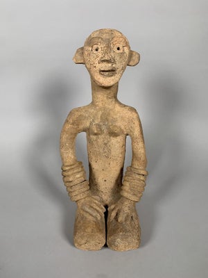 Title: Bankoni statuette, Mali, 13th-15th century, terracotta, red ochre, African tribal art