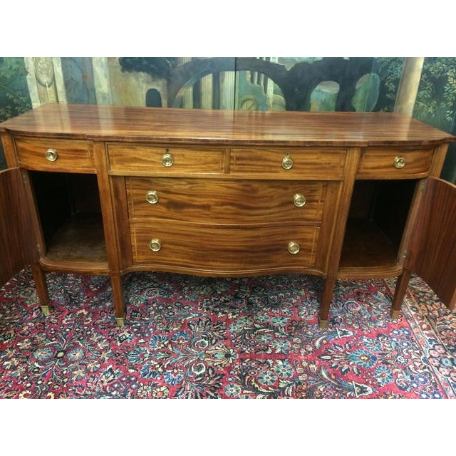 Antique Mahogany Buffet, Inlaid Sideboard For Sale - Image 10 of 15